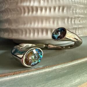 Vidda Spain Silver Plated Swarovski Crystal Hinged Bracelet